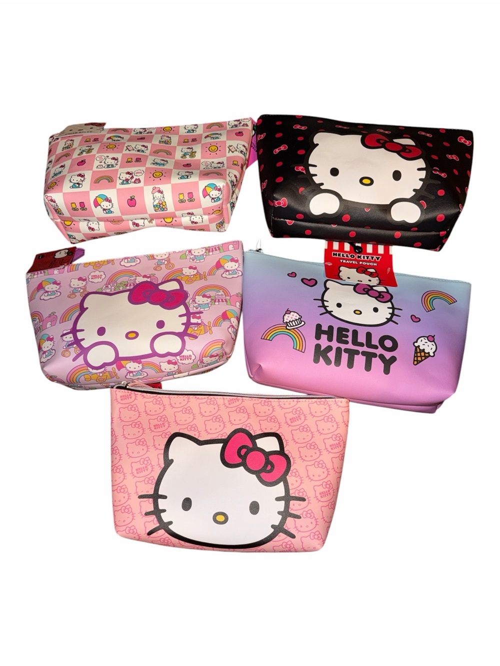 NWT Hello Kitty Rainbow Ombre Travel Cosmetic Pouch Bag Choose 1